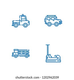 Collection of 4 drive outline icons include icons such as jeep, truck
