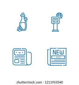 Collection of 4 extra outline icons include icons such as newspaper