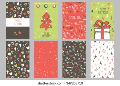 Collection of 4 greeting cards.
