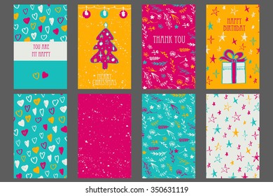Collection of 4 greeting cards.