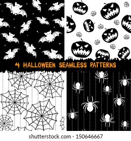 Collection of 4 Halloween seamless backgrounds