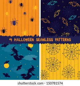 Collection of 4 Halloween seamless backgrounds