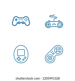 Collection of 4 joypad outline icons include icons such as gamepad