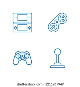 Collection of 4 keypad outline icons include icons such as joystick, console