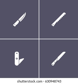 collection of 4 knife icons