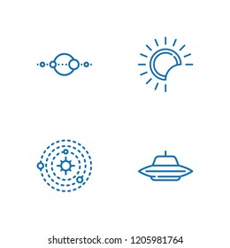 Collection of 4 outer outline icons include icons such as ufo, solar system