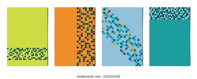 Colección de 4 pcs. plantillas web fondo círculos coloridos abstractos - ilustración vectorial