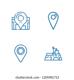 Collection of 4 positioning outline icons include icons such as location