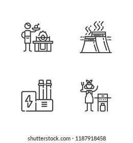 Collection of 4 rig outline icons include icons such as industry