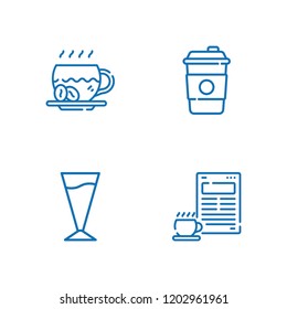 Collection of 4 saucer outline icons include icons such as