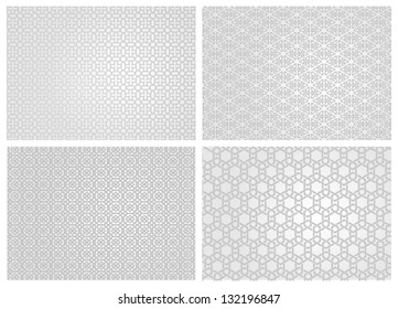 Collection of 4 seamless geometric patterns. Vector set.