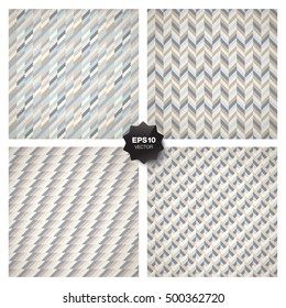 Collection of 4 seamless geometric patterns.