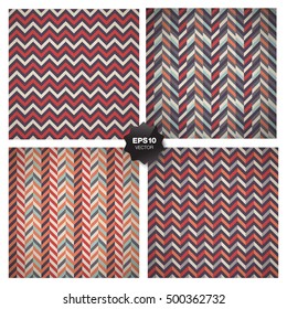 Collection of 4 seamless geometric patterns.