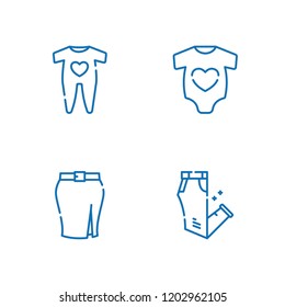 Collection of 4 skirt outline icons include icons such as baby clothes, skirt