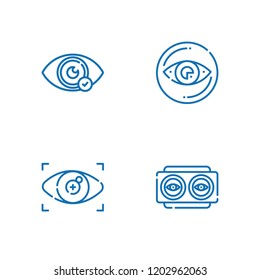 Collection of 4 statement outline icons include icons such as
