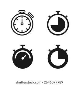 collection of 4 stopwatch icons. stock illustration