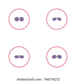 collection of 4 sunglass icon