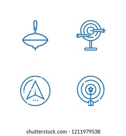 Collection of 4 target outline icons include icons such as top, navigator, dart board
