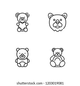 Collection of 4 ted outline icons include icons such as teddy bear