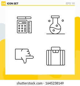 Colección de 4 iconos de línea universal. Conjunto de iconos para Web y Mobile.