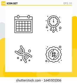 Colección de 4 iconos de línea universal. Conjunto de iconos para Web y Mobile.