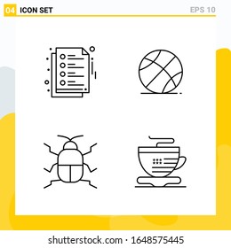 Colección de 4 iconos de línea universal. Conjunto de iconos para Web y Mobile.