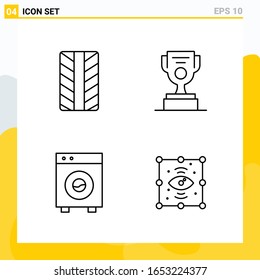Collection of 4 Universal Line Icons. Icon Set for Web and Mobile.