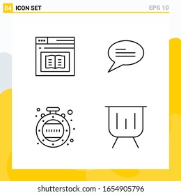Collection of 4 Universal Line Icons. Icon Set for Web and Mobile.