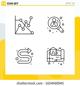 Collection of 4 Universal Line Icons. Icon Set for Web and Mobile.