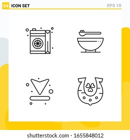 Colección de 4 iconos de línea universal. Conjunto de iconos para Web y Mobile.