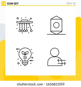 Collection of 4 Universal Line Icons. Icon Set for Web and Mobile.