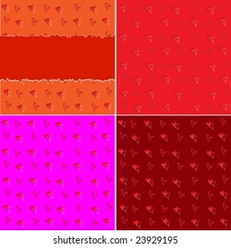 Colección de 4 telas de teja valentina con corazones
