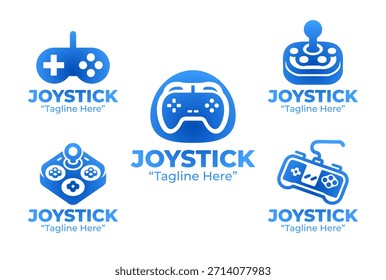 A collection of 5 joystick logo designs featuring classic gaming control themes. Ideal for gaming identity, retro brand visuals, and entertainment projects.