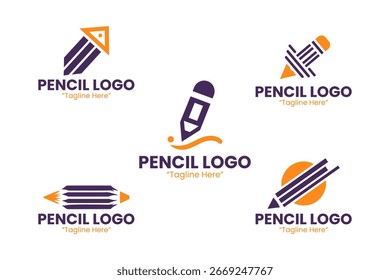 Coleção de 5 conjunto de logotipo, ideal para a educação, arte, desenho e identidade de design.