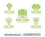A collection of 5 Pak Choi logos, perfect for businesses in the agriculture, food, and health industries. These logos emphasize the fresh, organic qualities of Pak Choi.