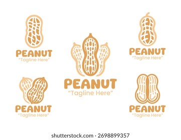 A collection of 5 peanut logos, perfect for businesses in the agriculture, food, and wellness industries. These logos highlight the healthy and natural qualities of peanuts.