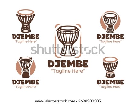A collection of 5 professional djembe logo designs inspired by traditional African drums and cultural rhythm. Ideal for branding and music identity.