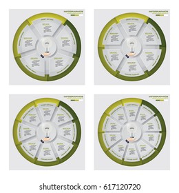 collection of 5,6,8,10 option pie chart. EPS10. for your presentation.