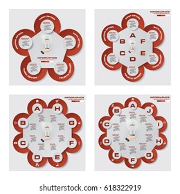 collection of 5,6,8,10 option presentation chart. EPS10. for your presentation.