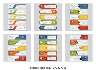 Collection of 6 design template/graphic or website layout. Vector Background. For your idea and presentation.