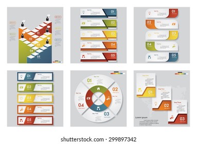 Collection of 6 design template/graphic or website layout. Vector Background. For your idea and presentation.