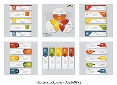 Collection of 6 design template/graphic or website layout. Vector Background. For your idea and presentation.