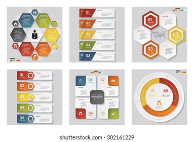Collection 6 Design Templategraphic Website Layout Stock Vector ...