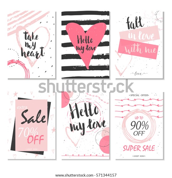 Collection 6 Discount Cards Design Can Stock Vector (royalty Free 