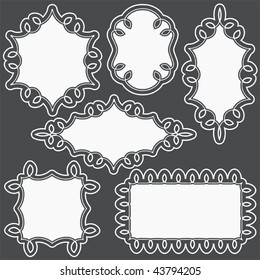 Collection of 6 Gray and White Vector Frames