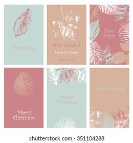 Collection of 6 greeting cards.