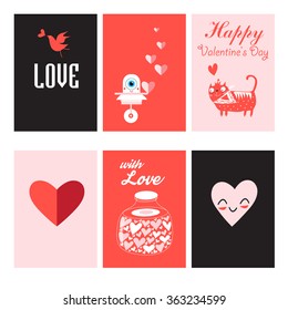 Collection 6 Love cards  Perfect for Valentine's Day stickers 