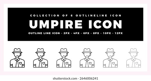 Collection of 6 Outline Umpire Icons