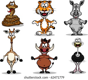 A collection of 6 Safari Animals./Set of Safari Animals