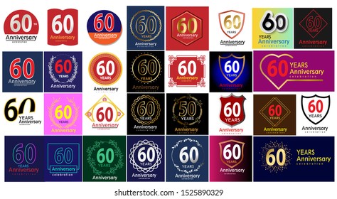 collection of 60 year anniversary designs, for the web, games, creative posters, booklets, leaflets, flyers, magazines, invitation cards - Powered by Shutterstock - Get 15% off with code: PIKWIZARD15